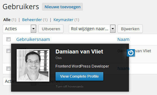 WordPress gravatar Damiaan van Vliet