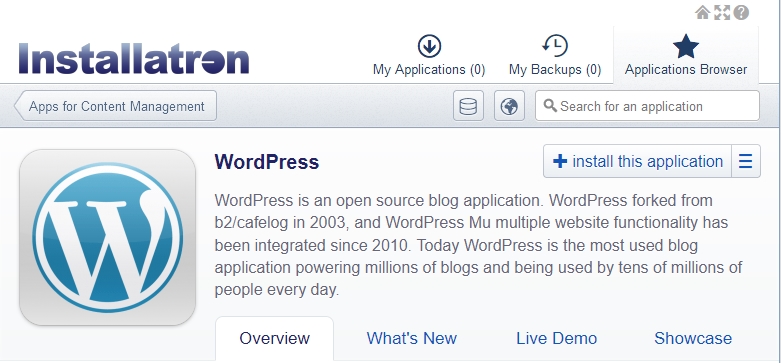WordPress website maken - Installatron